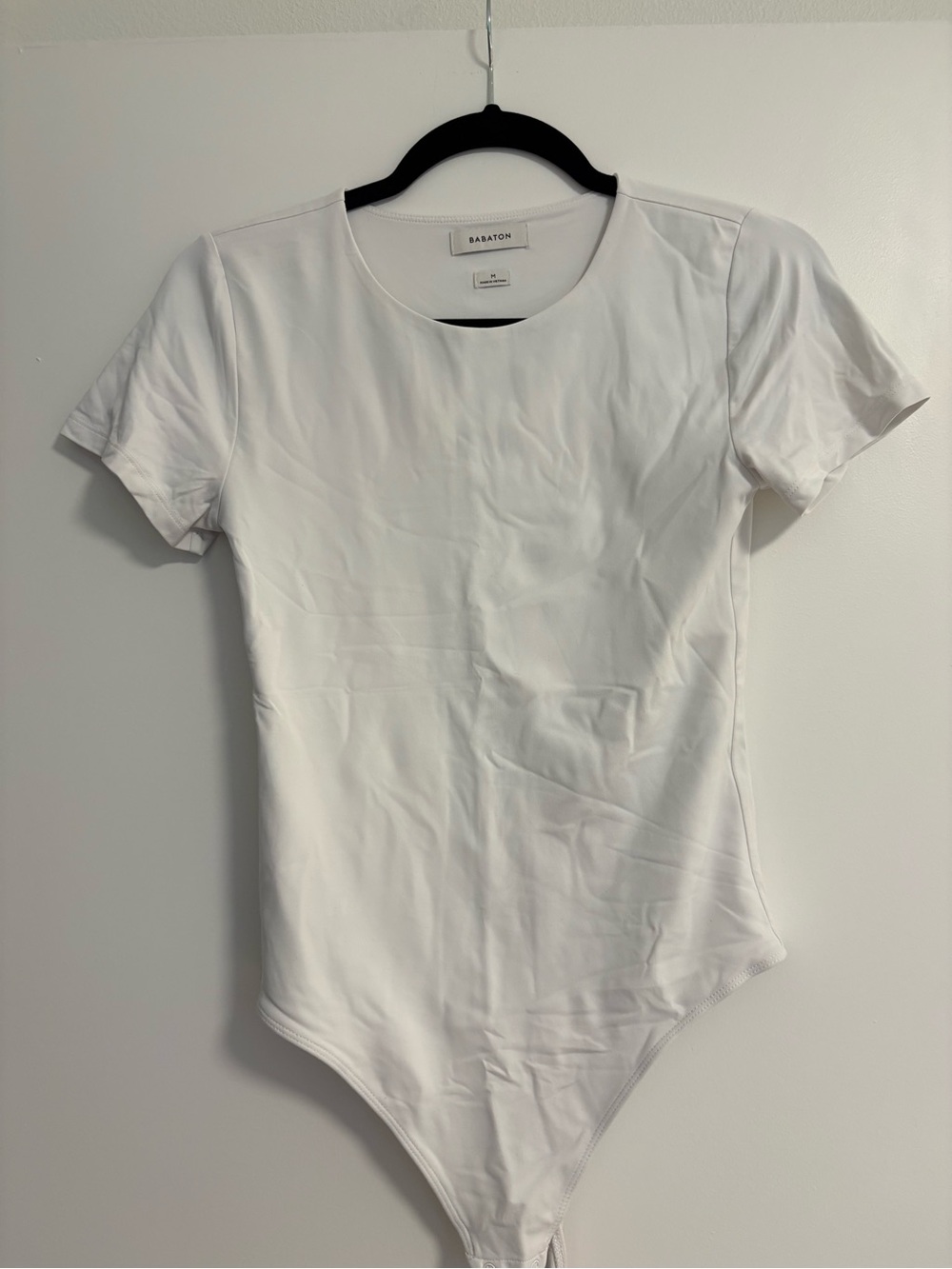 Babaton White Short-Sleeve Crew-Neck Bodysuit